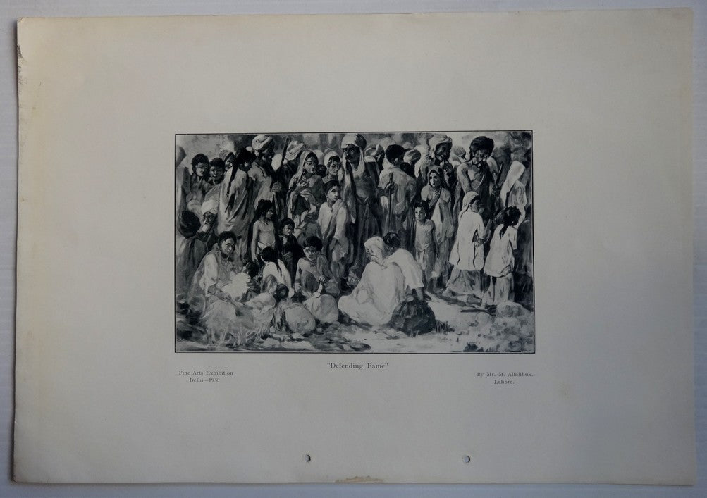 India Defending fame by M. Allahbux  vintage print 15" x 10"