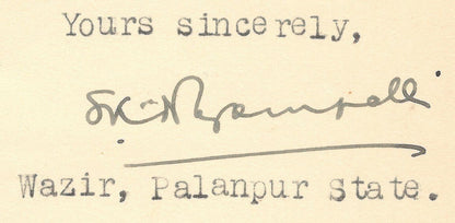 India 1940 crested letter PALANPUR STATE signed Wazir