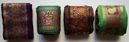 India Banarasi woven border / trim with zari (metallic) threads 3 3/4 in x 26 ft