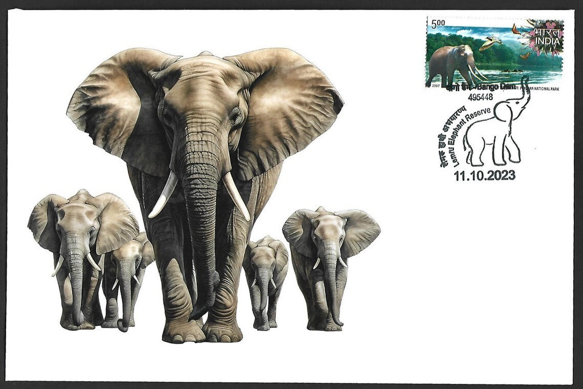 India 2023 LEMRU ELEPHANT RESERVE Special covers (5)
