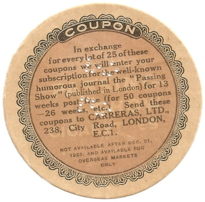 India 1925 PASSING SHOW cigarette slips (2)