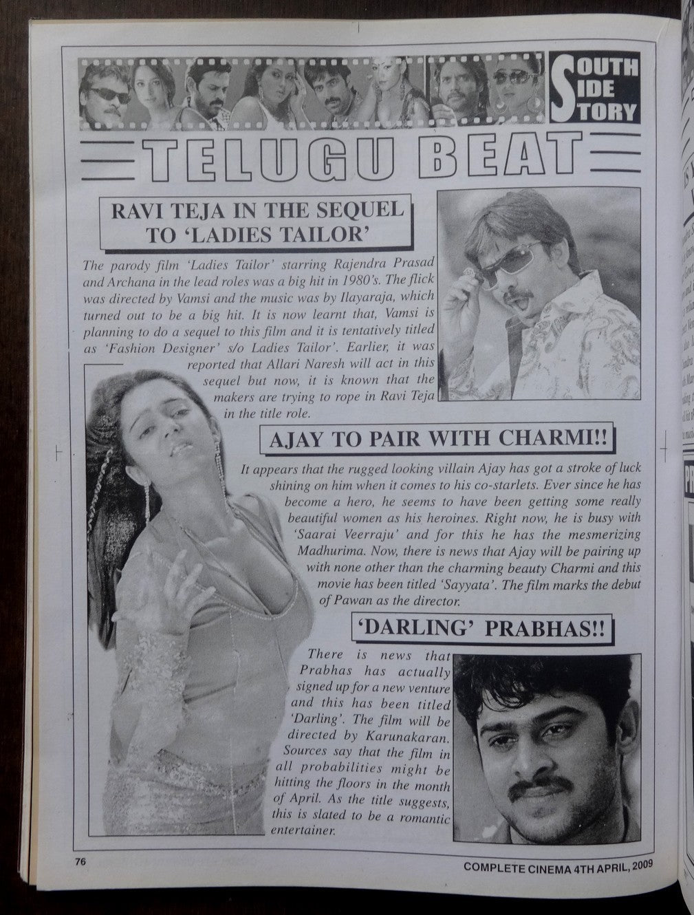 Bollywood Trade magazine COMPLETE CINEMA 4 April 2009 issue – KHAFFA cover