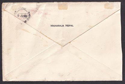India used NEPAL 1950 MAHARAJA NEPAL cover canc. "INDIAN EMBASSY (NEPAL)" comet