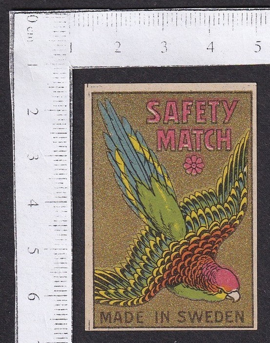 India vintage matchbox label PARROT