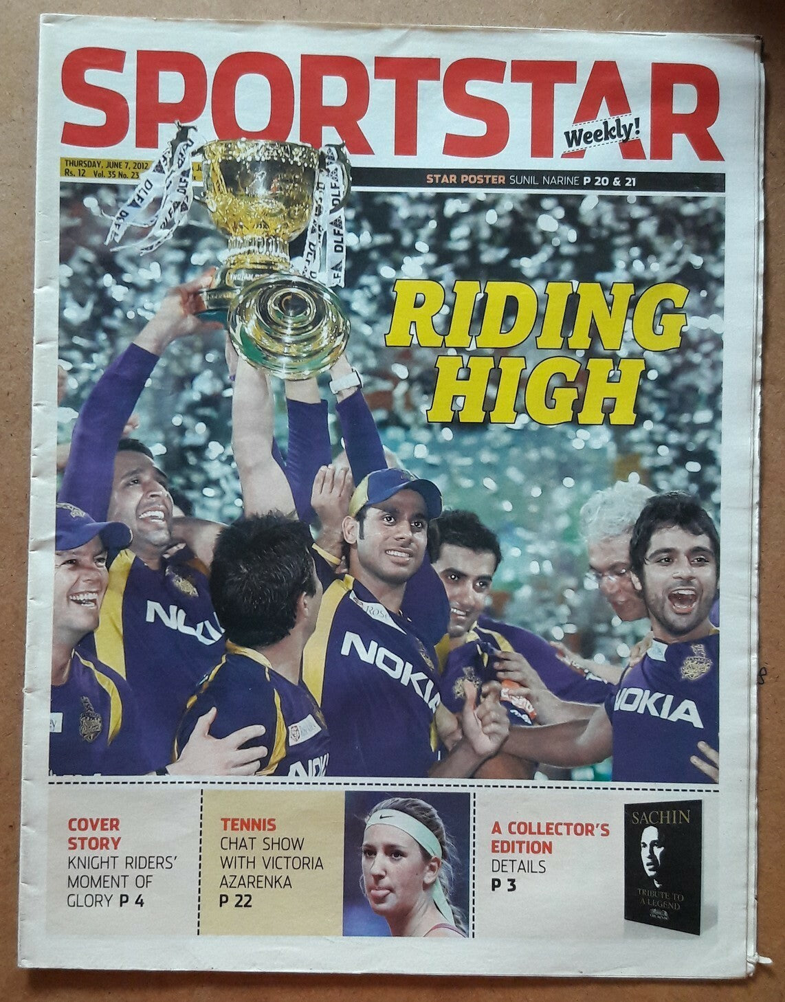 India Sportstar 2007-12 CRICKET cover issues 10” X 13” (5)