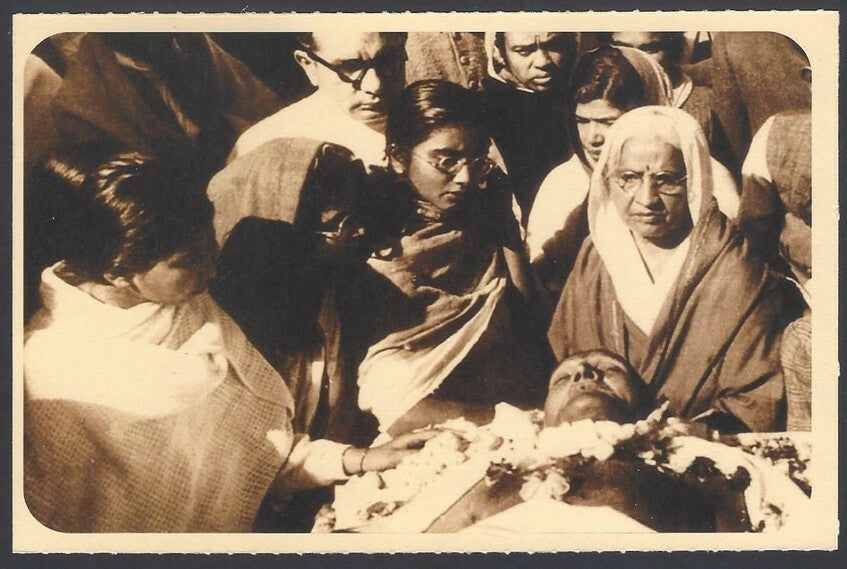 AOP India full back pictorial 50p Gandhi postal card GANDHI 