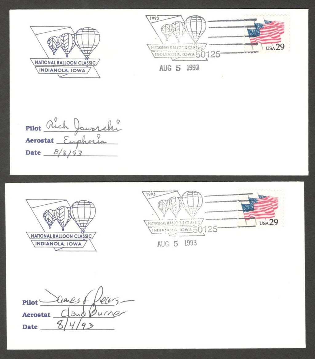 National Balloon Classic, Indianola 1993 covers signed by Pilots (10)