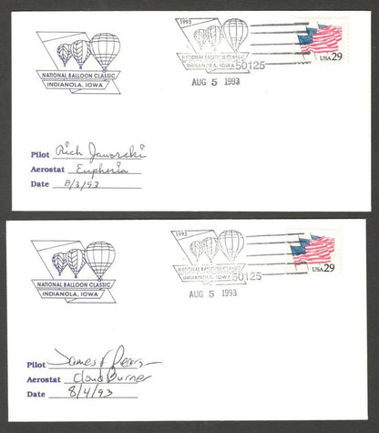 National Balloon Classic, Indianola 1993 covers signed by Pilots (10)