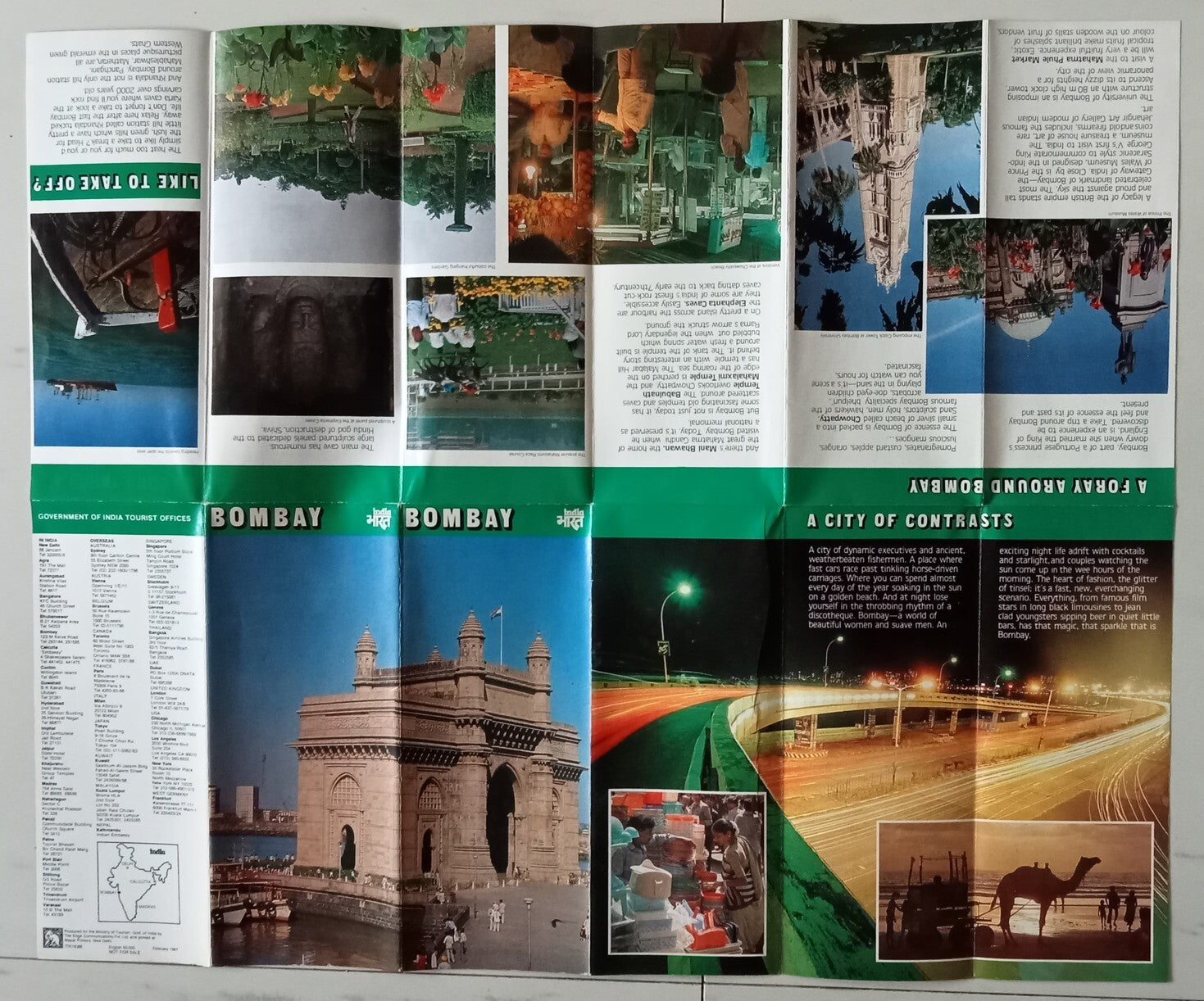 AOP India 1987 travel brochure BOMBAY 