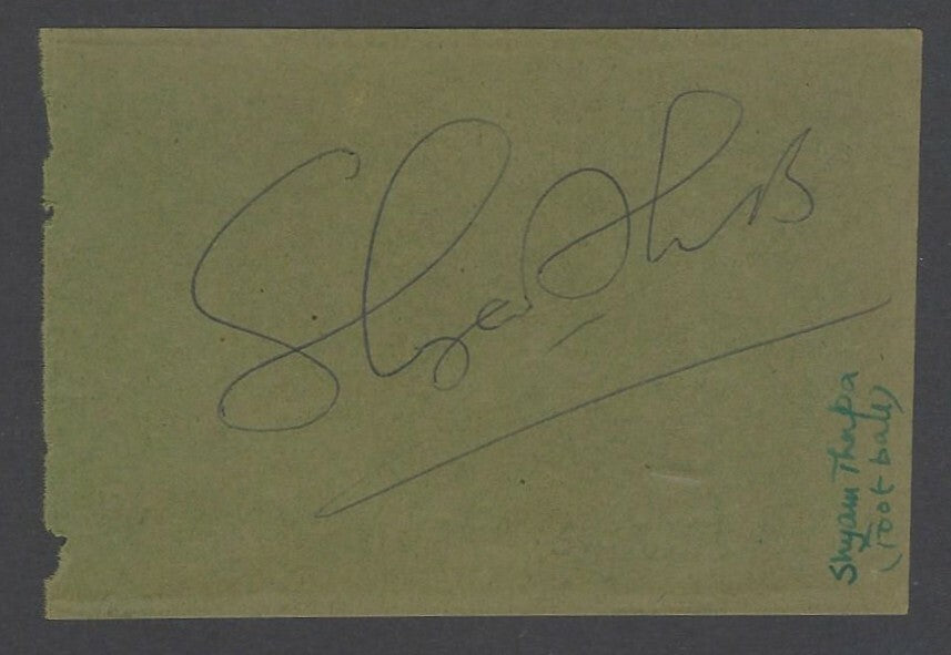AOP SHYAM THAPA Footballer signed autograph book page India