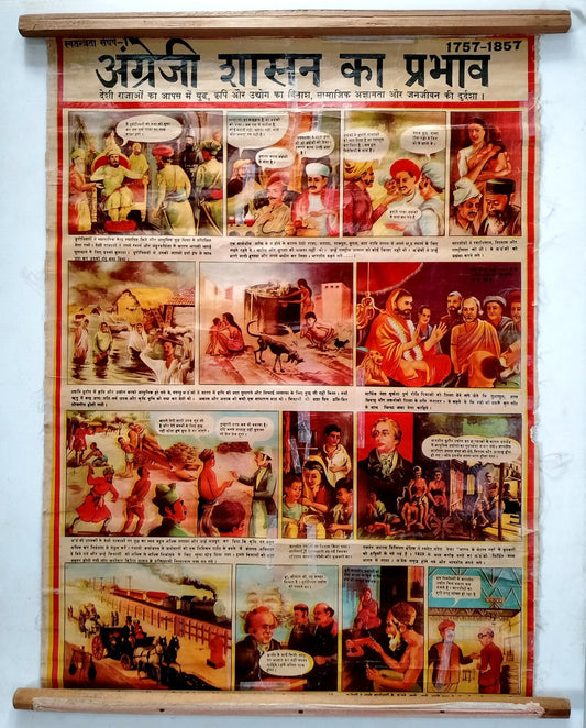 India vintage Canvas poster British Ruling Progress & Distress