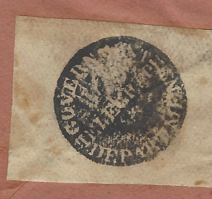 India GOVERNMENT TELEGRAPH DEPARTMENT intaglio seals Telegraph Service envelope