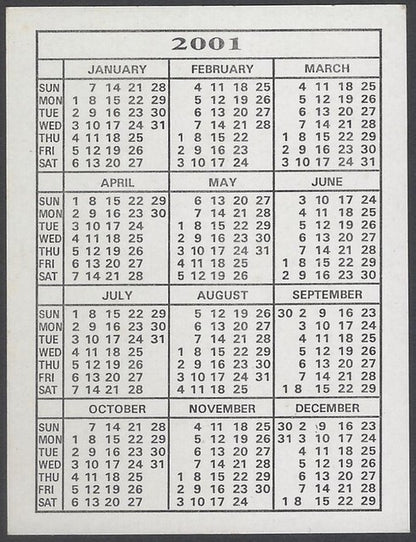 AOP2 India Bollywood 2001 Pocket Calendar - KEERTHI REDDY & ABHISHEK