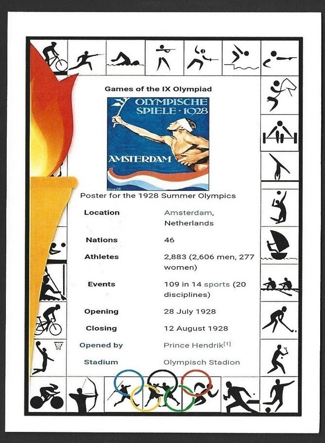 India 2024 Paris Olympics maxi card with 1928 Amsterdam, Olympics cachet