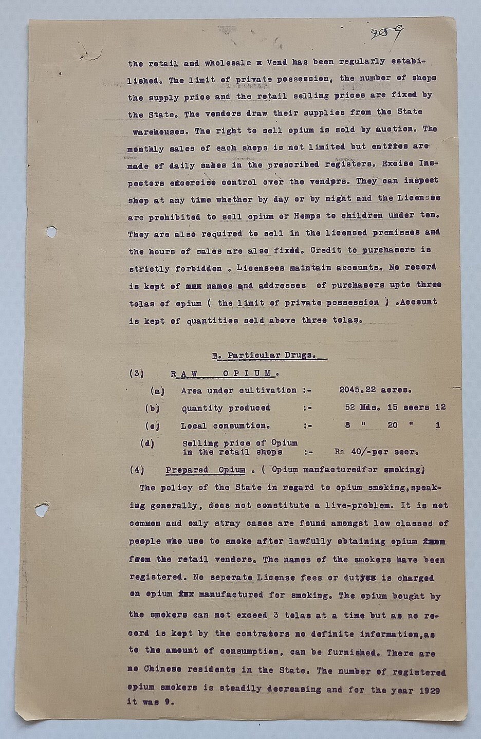 AOP India Official correspondence - OPIUM & OTHER DANGEROUS DRUG 1930