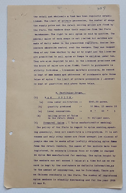 AOP India Official correspondence - OPIUM & OTHER DANGEROUS DRUG 1930