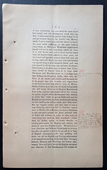 Search for a Maharaja husband for the Glory of India 1905 printed & ms documents