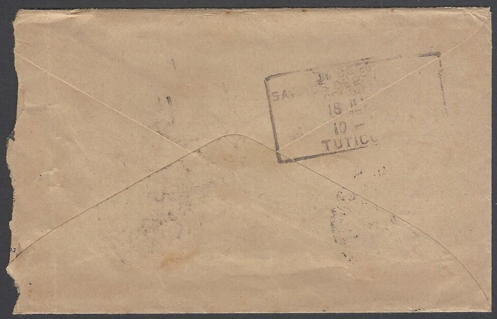 AOP Ceylon WW2 World War 2 censor hs on 1942 advertisement cover to India