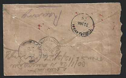 Malaya 1926 unpaid cover from India to RAWANG with postage due mark