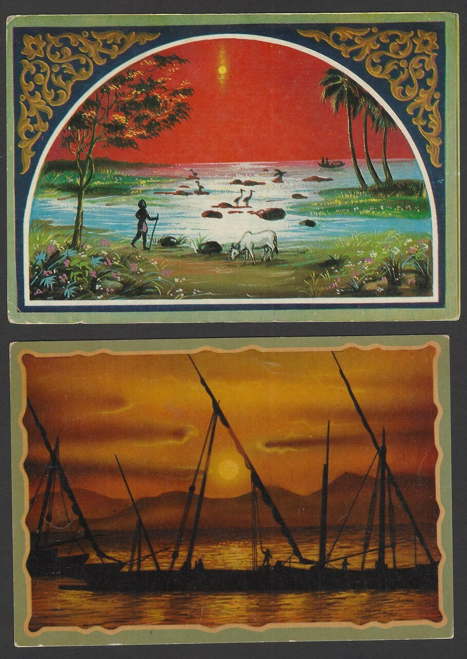 India Boats vintage postcards (8)