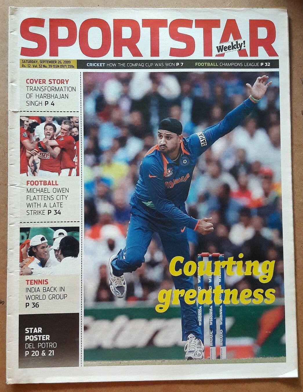 India Sportstar 2009-11 CRICKET cover issues 10” X 13” (5)