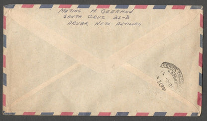 AOP Netherland Antilles 1981 cover to India 