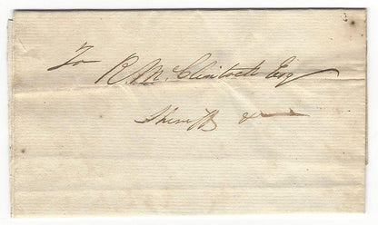 India 1824 pre-stamp cover to R. MCCLINTOCK Sheriff of Calcutta – no postmark Ӝ