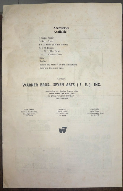 1973 One Silver Dollar double sheet India pressbook 9” x 14” Montgomery Wood