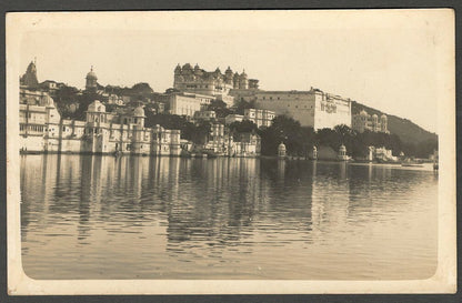AOP India vintage rppc real photo postcard LAKE PALACE, UDAIPUR