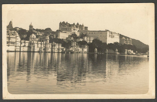 AOP India vintage rppc real photo postcard LAKE PALACE, UDAIPUR