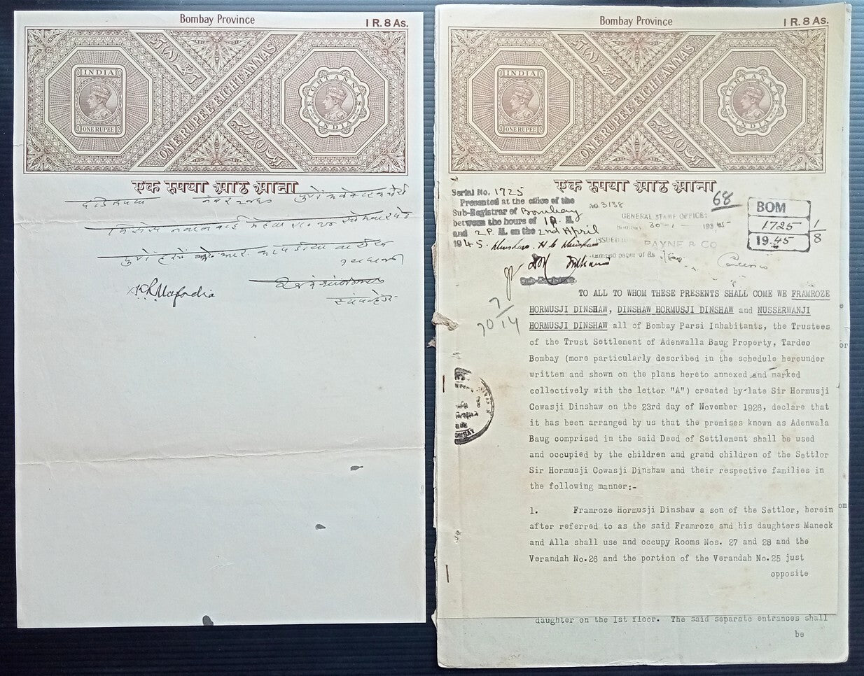 (AOP) India accumulation of mainly QV - KGV stamp papers (87 items)