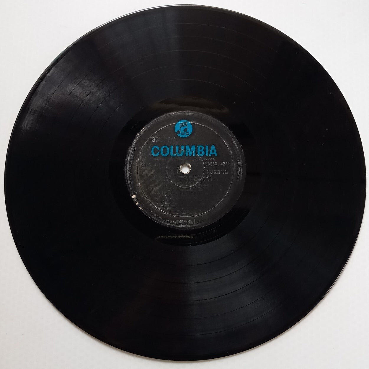 India Columbia 33rpm record : The Golden Voice of C.H. Atma