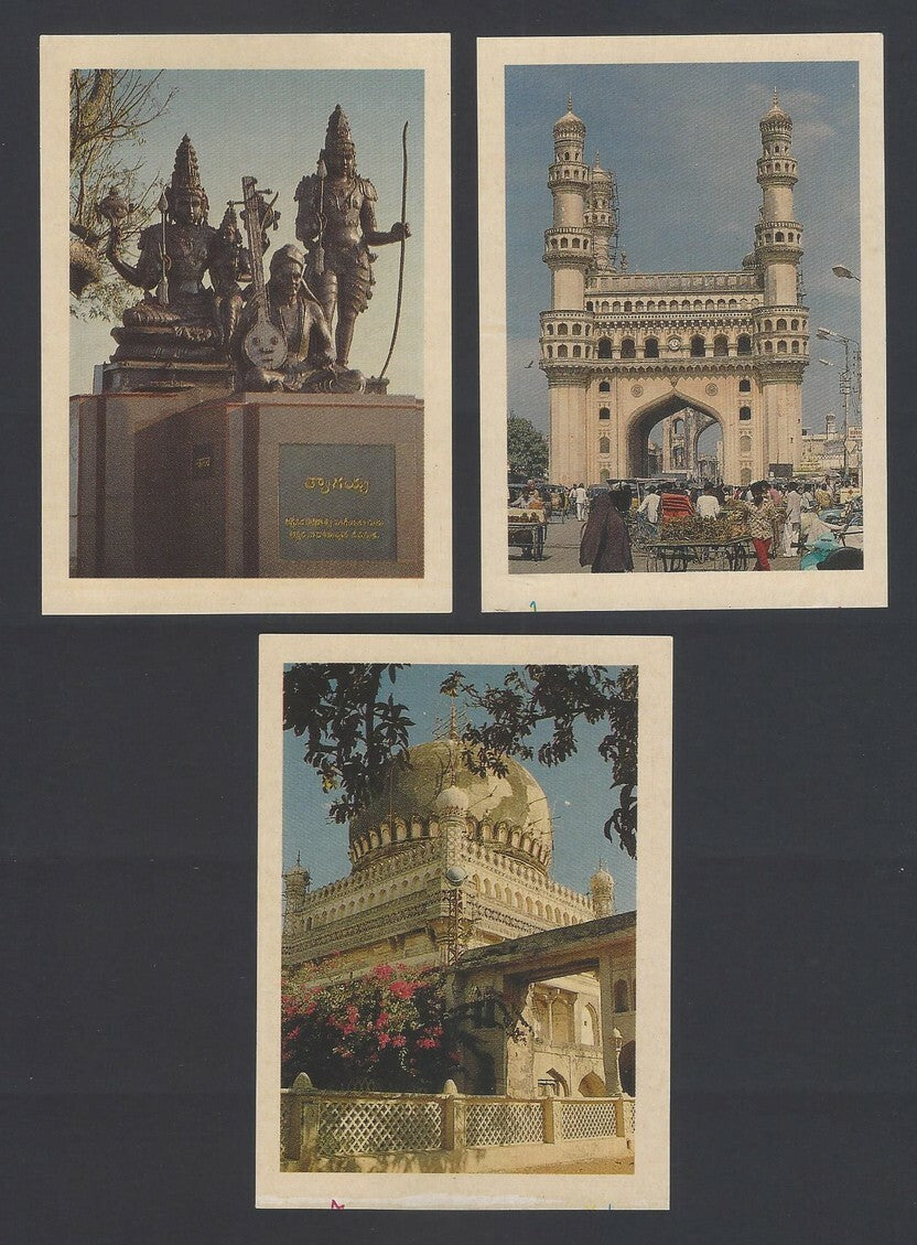 India Hyderabad vintage set of 10 miniature postcards