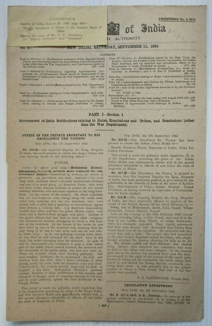 The Gazette of India 1943 issues (10)