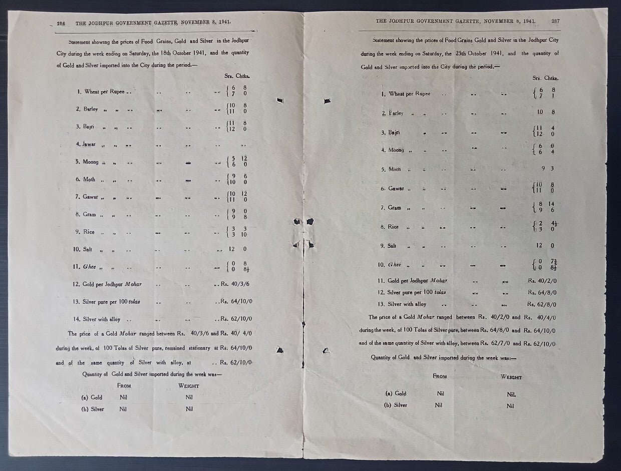 India 1941 Jodhpur Pilot Balloon Observatory weather report