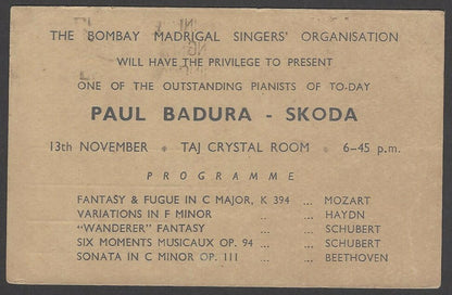 Paul Badura - Skoda 1963 India performance advertisement