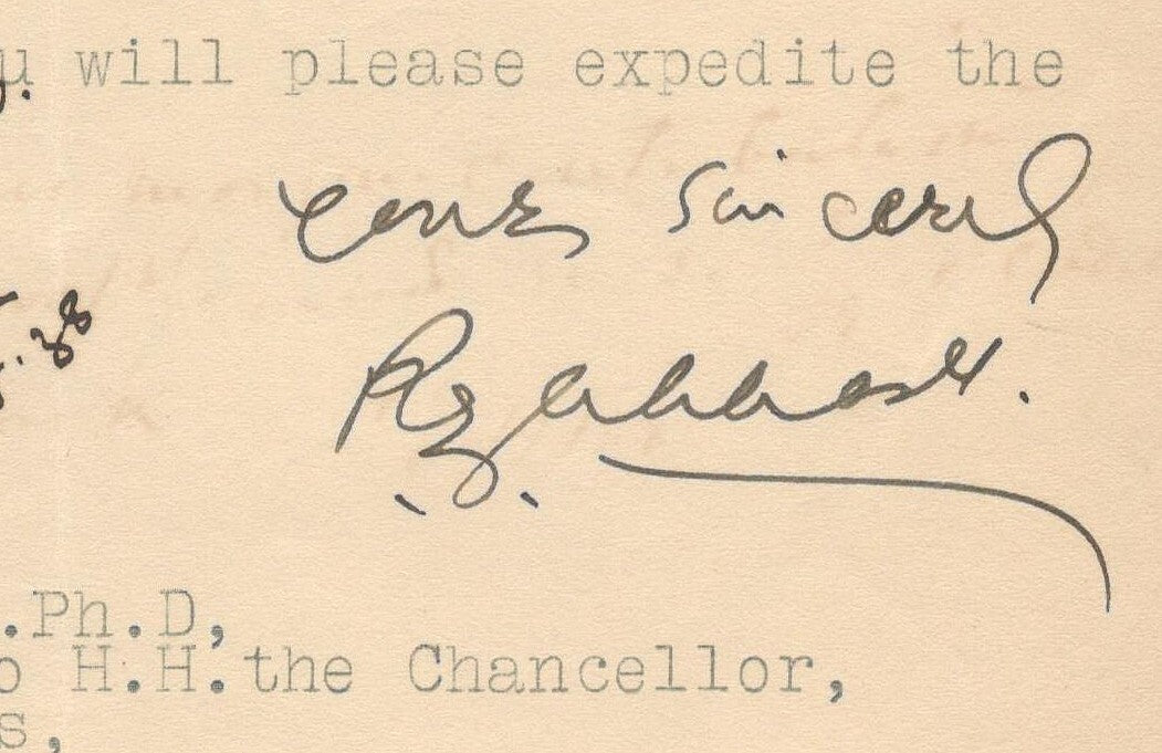 India 1938 crested letter MEMBER OF COUNCIL / DHOLPUR STATE