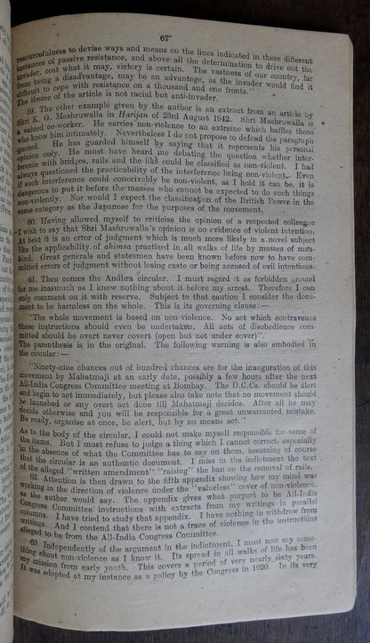 India 1944 GOI publication CORRESPONDENCE WITH MR. GANDHI 1942-4 125pgs