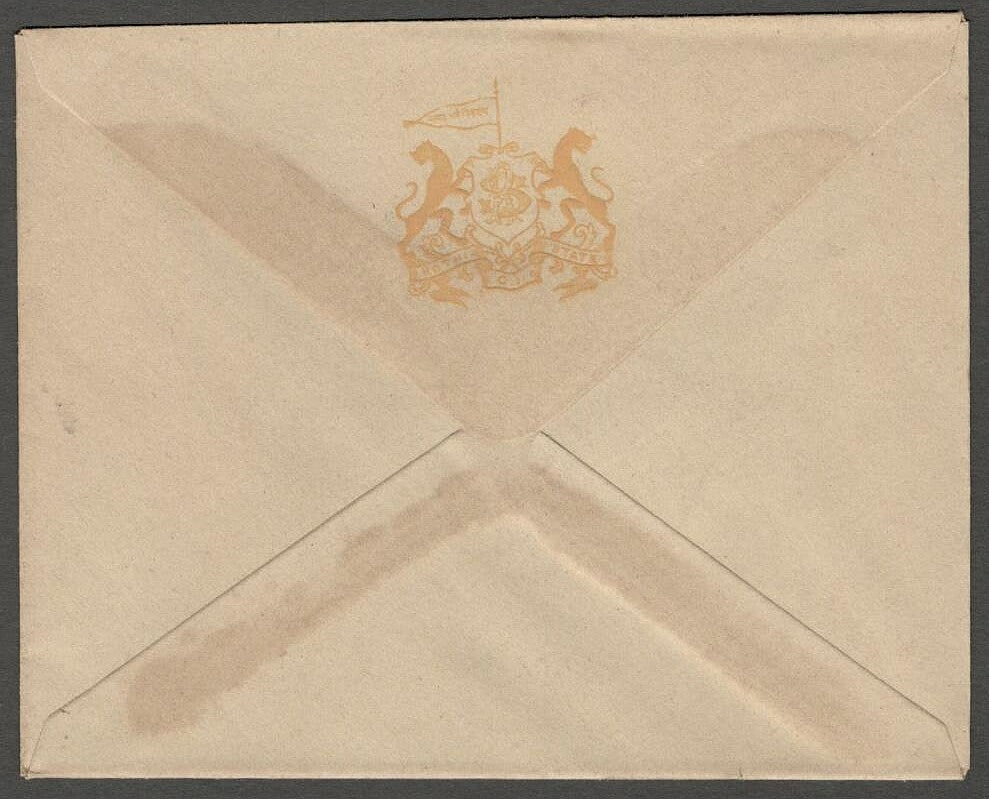 AOP India KOTHI State herald crested envelope	