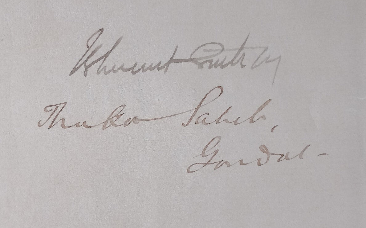 AOP India 1900 letter signed Maharaja of Gondal Bhagwatsinhji