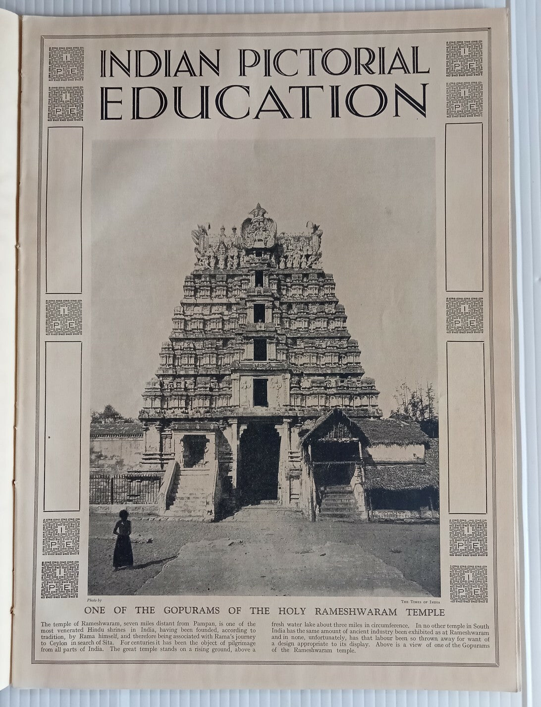 INDIAN PICTORAL EDUCATION 1929.30 Voll.1 No.5 Temples, Rivers,Salt, Dancing Girl