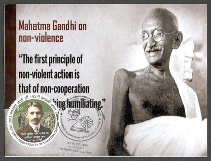 AOP India MAHATMA GANDHI 150th Birth Anniversary Year slogan on Special card