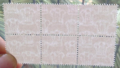 (AOP) India Ashoka watermark block of 6 - unprinted error MNH