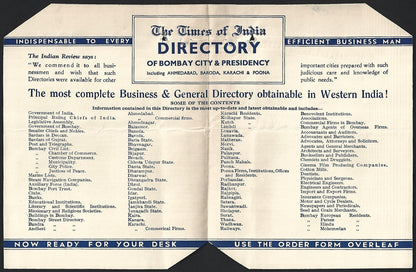 The Times of India Directory of Bombay City & Presidency 1935 advertisement