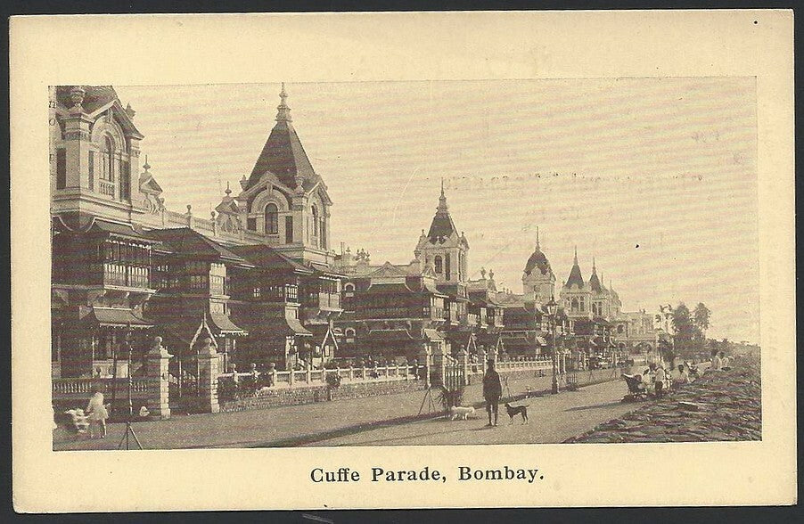 India BOMBAY vintage postcard Cuffe Parade by Taraporevala