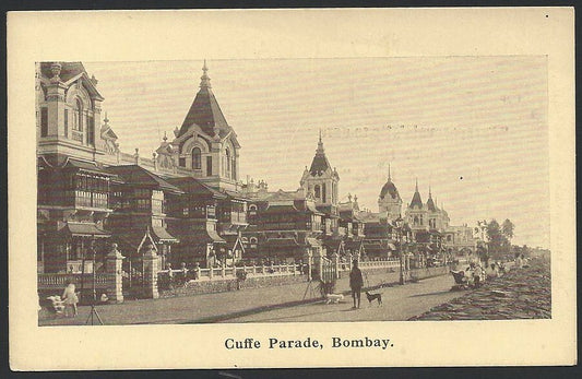 India BOMBAY vintage postcard Cuffe Parade by Taraporevala