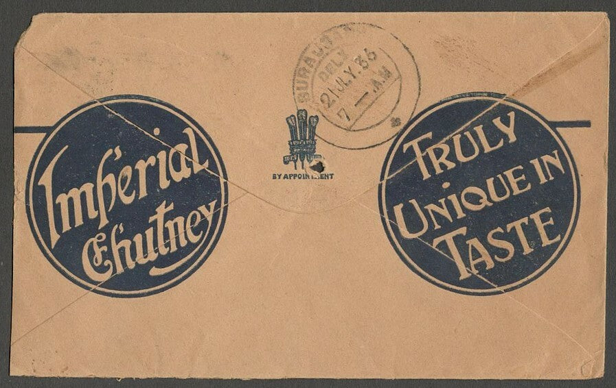 AOPIMT India 1936 advert cover for IMPERIAL CHUTNEY