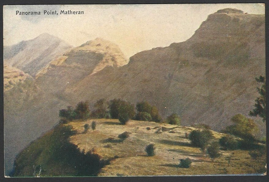 India vintage UB colour postcard Panorma Point Matheran