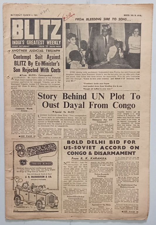 AOP India BLITZ 4 Mar 1961 FIGHT THE CANCER OF COMMUNALISM! (R )