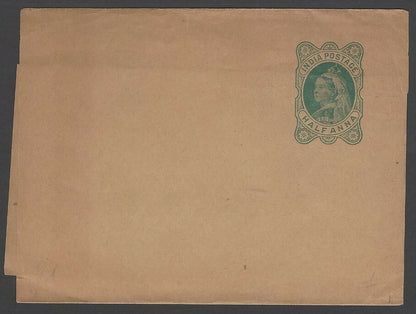 India Queen Victoria 1/2a green wrapper mint